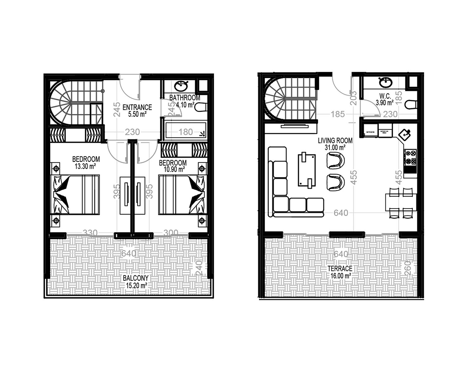 2+1 Duplex for sale in Building D, Yekta Kingdom Trade Center, Mahmultlar, Alanya, Turkey No. 69