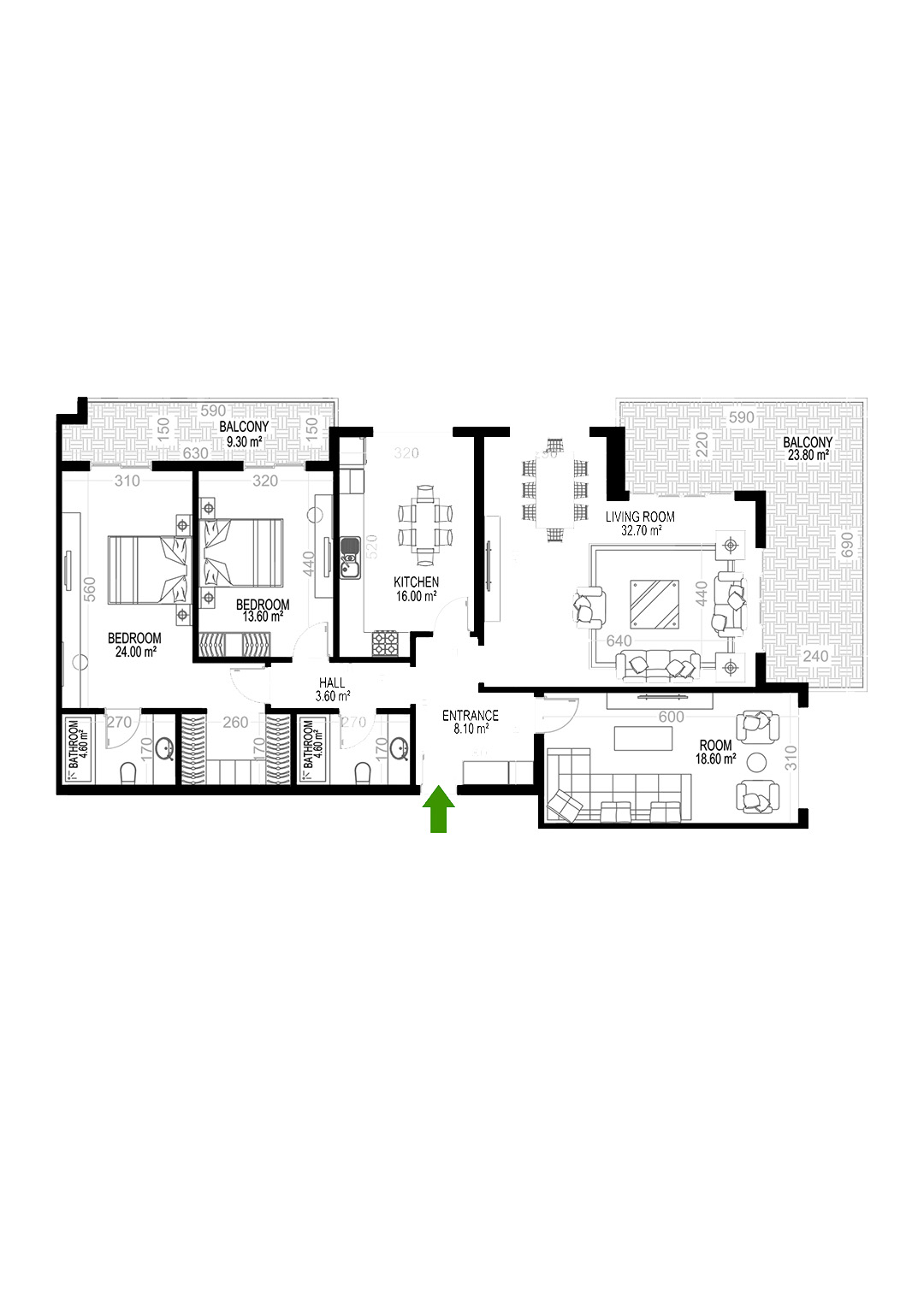3+1 Apartment for sale in Building A, Yekta Kingdom Premium, Mahmultlar, Alanya, Turkey No. 74
