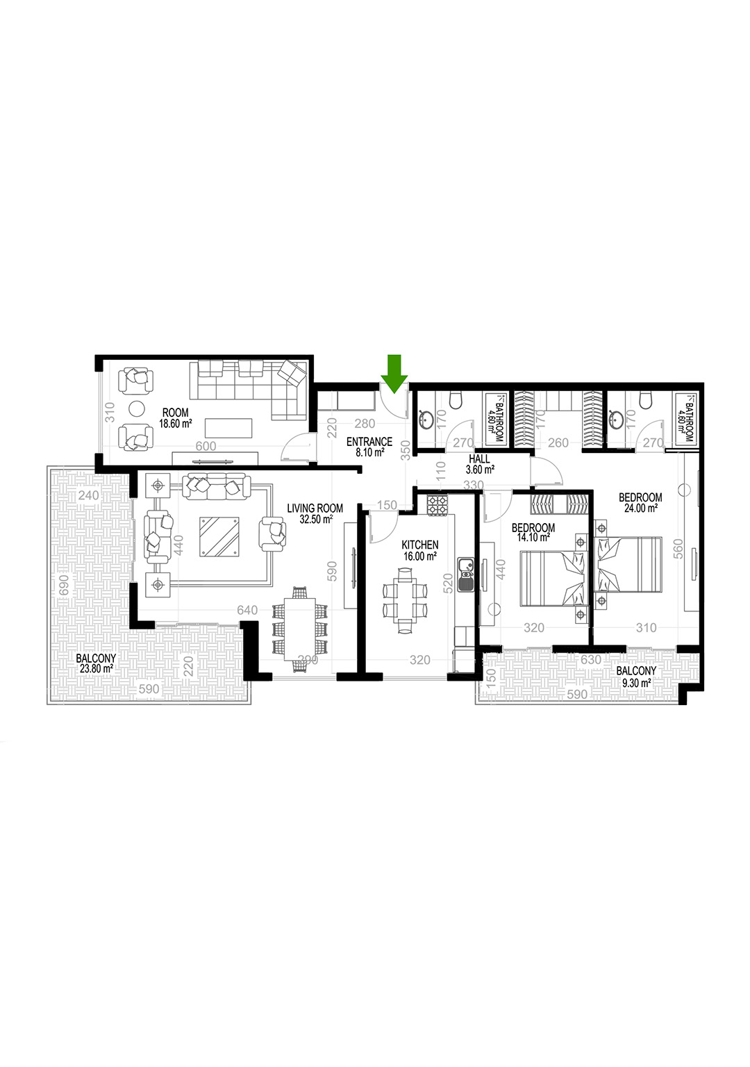 3+1 Apartment for sale in Building A, Yekta Kingdom Premium, Mahmultlar, Alanya, Turkey No. 46