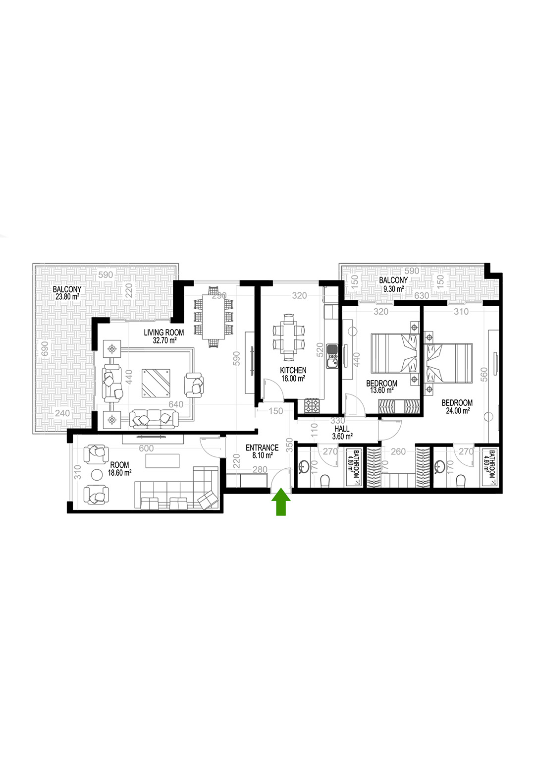3+1 Apartment for sale in Building A, Yekta Kingdom Premium, Mahmultlar, Alanya, Turkey No. 83