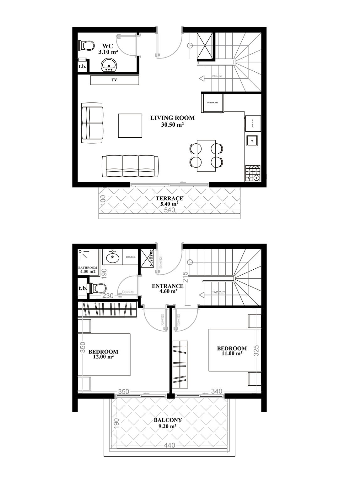 2+1 Duplex for sale in Building A, Yekta Blue V Residence, Mahmultlar, Alanya, Turkey No. 57