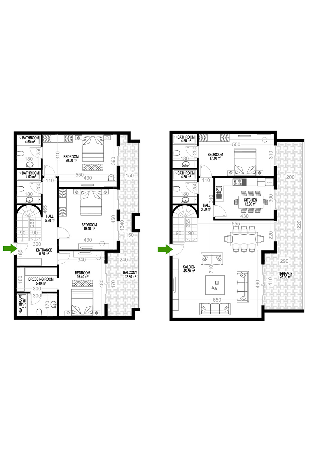 4+1 Duplex for sale in Building B, Yekta Kingdom Premium, Mahmultlar, Alanya, Turkey No. 114