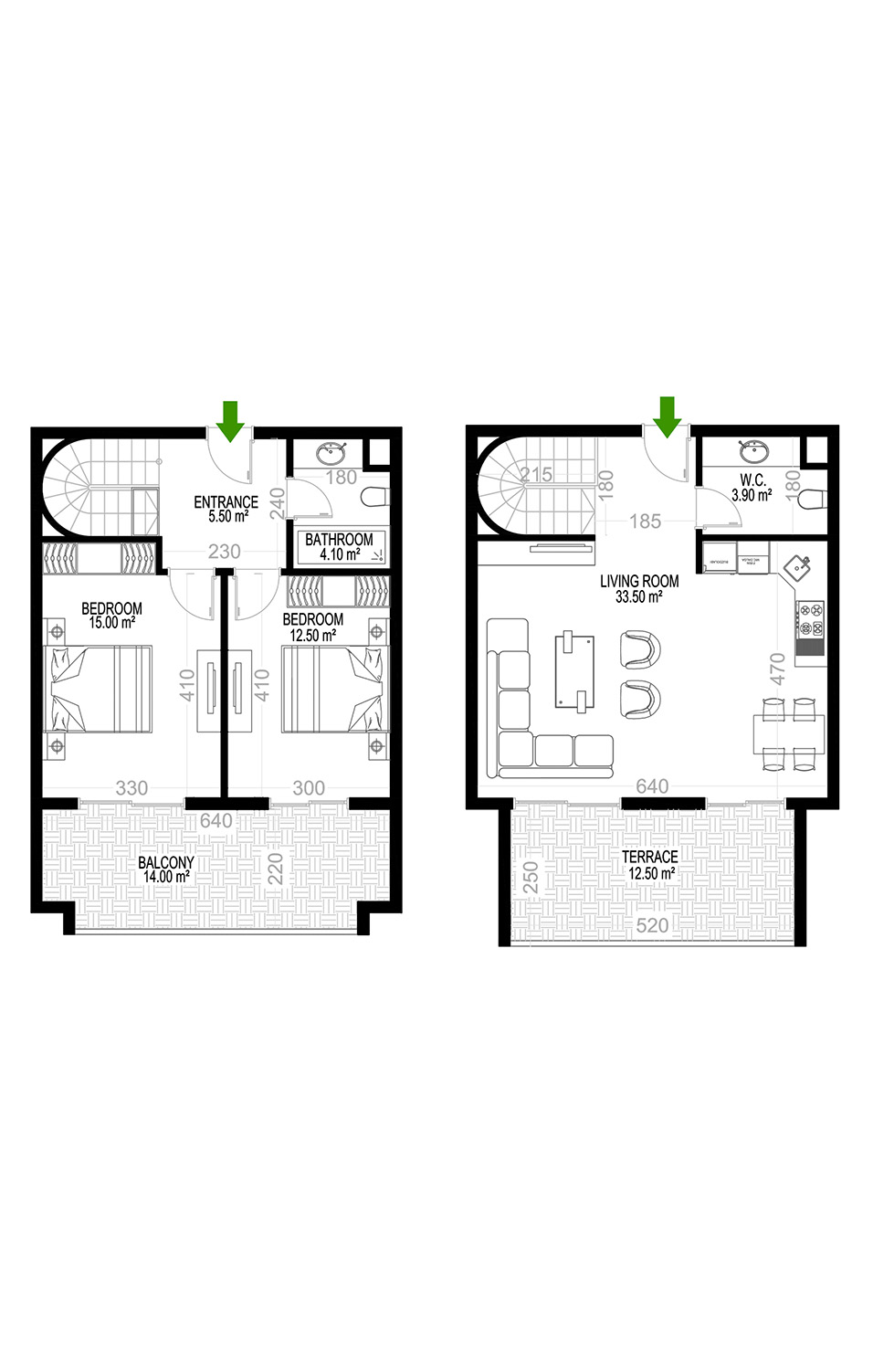 2+1 Duplex for sale in Building B, Yekta Kingdom Premium, Mahmultlar, Alanya, Turkey No. 118