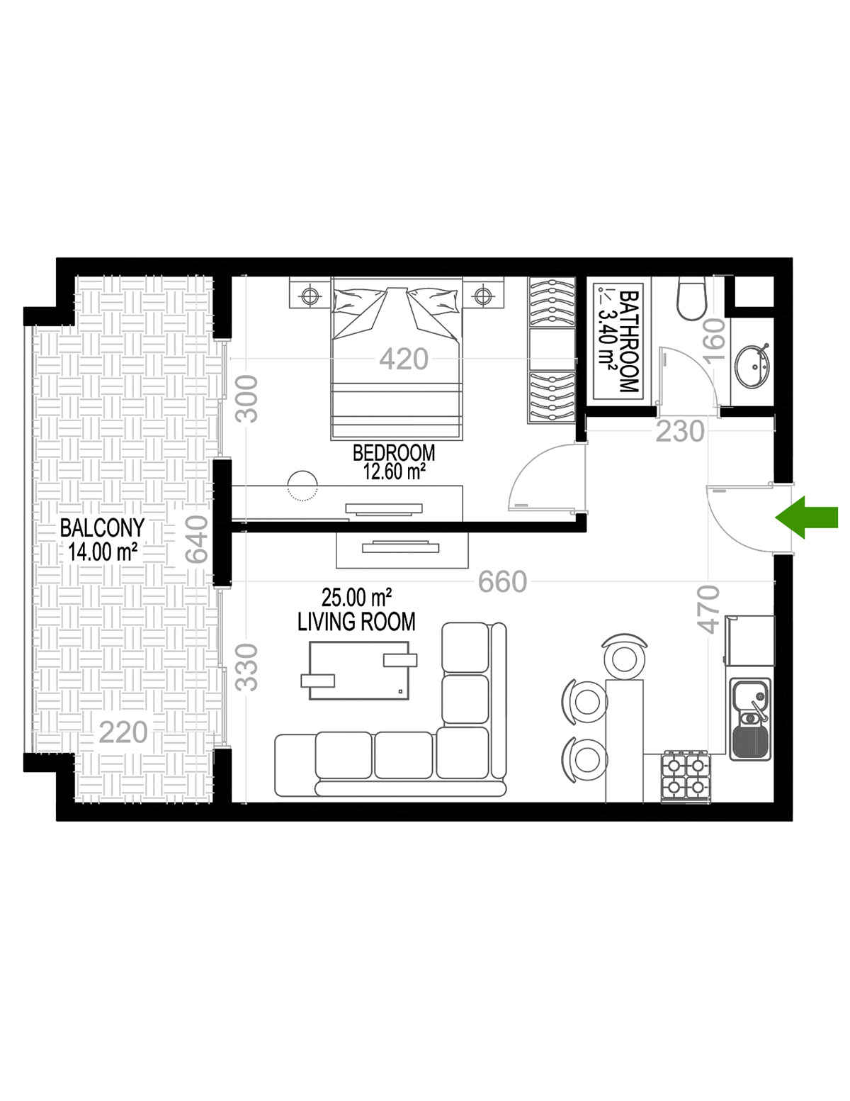 1+1 Apartment for sale in Building B, Yekta Kingdom Premium, Mahmultlar, Alanya, Turkey No. 71