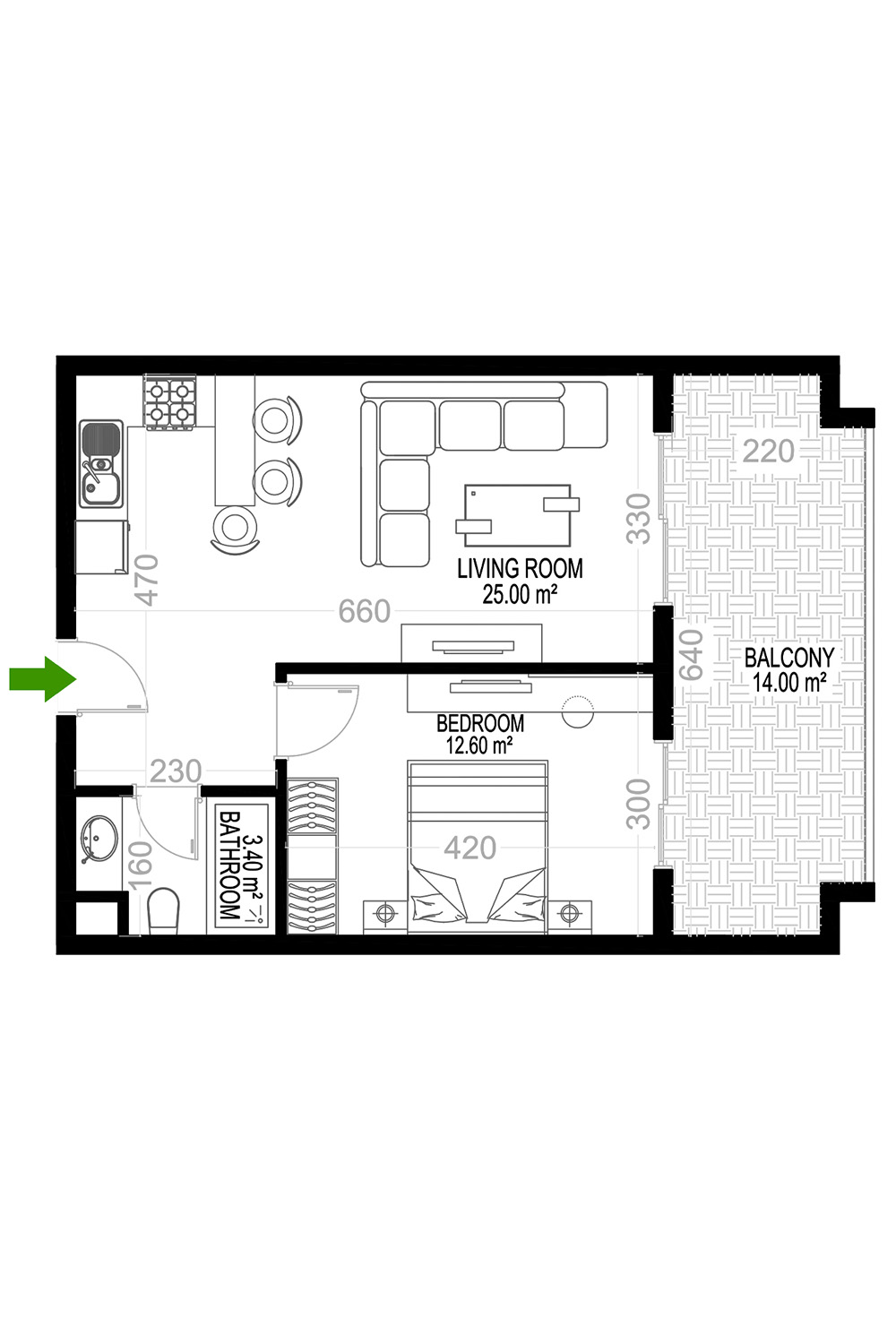 1+1 Apartment for sale in Building B, Yekta Kingdom Premium, Mahmultlar, Alanya, Turkey No. 76