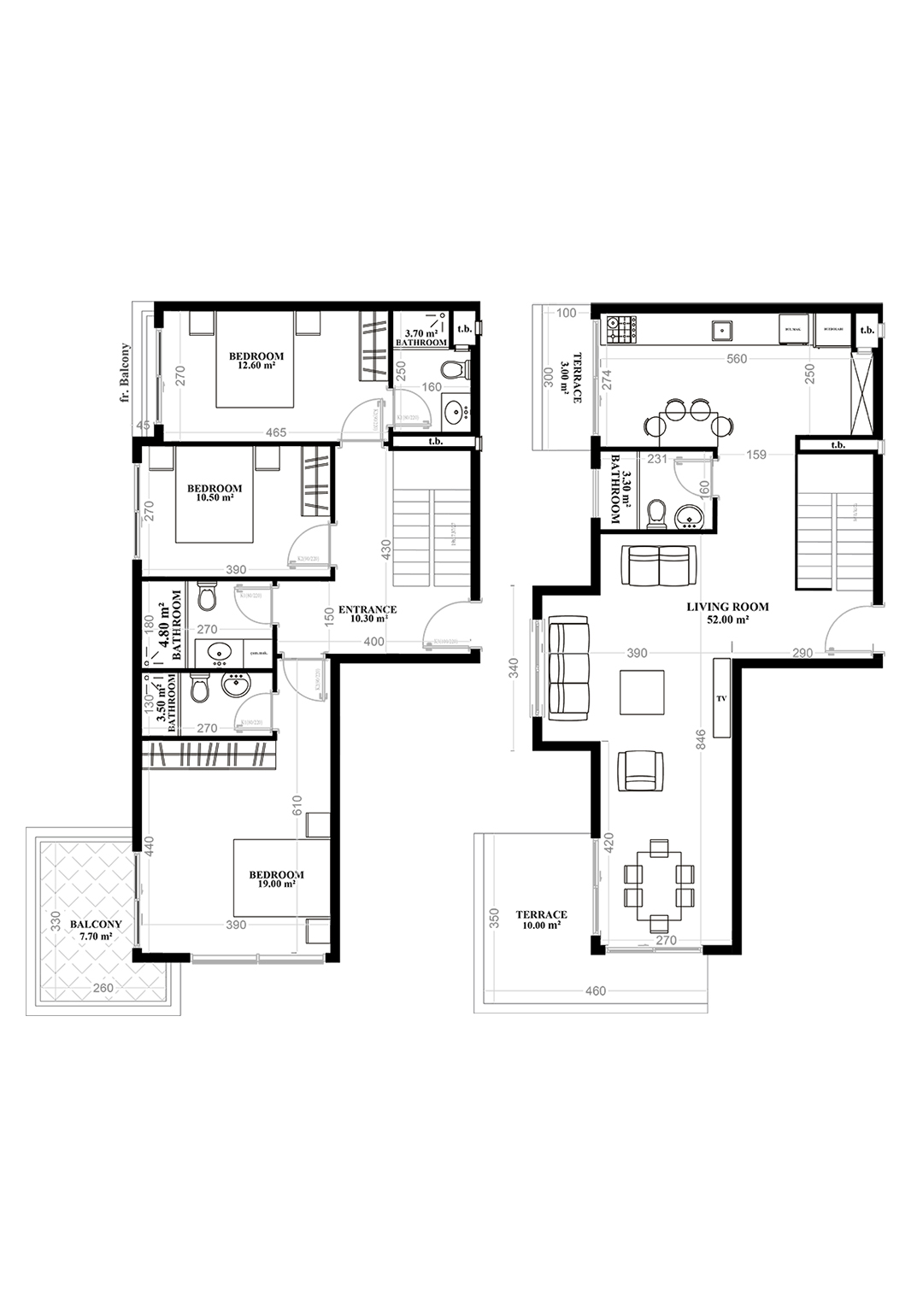 3+1 Duplex for sale in Building B, Yekta Blue V Residence, Mahmultlar, Alanya, Turkey No. 60