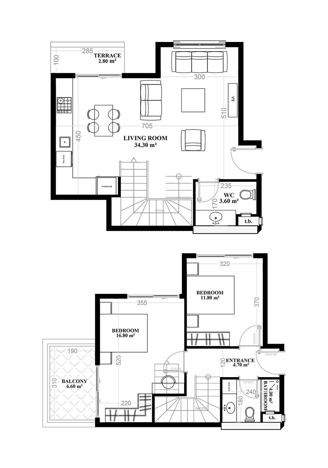 2+1 Duplex for sale in Building B, Yekta Blue V Residence, Mahmultlar, Alanya, Turkey No. 56
