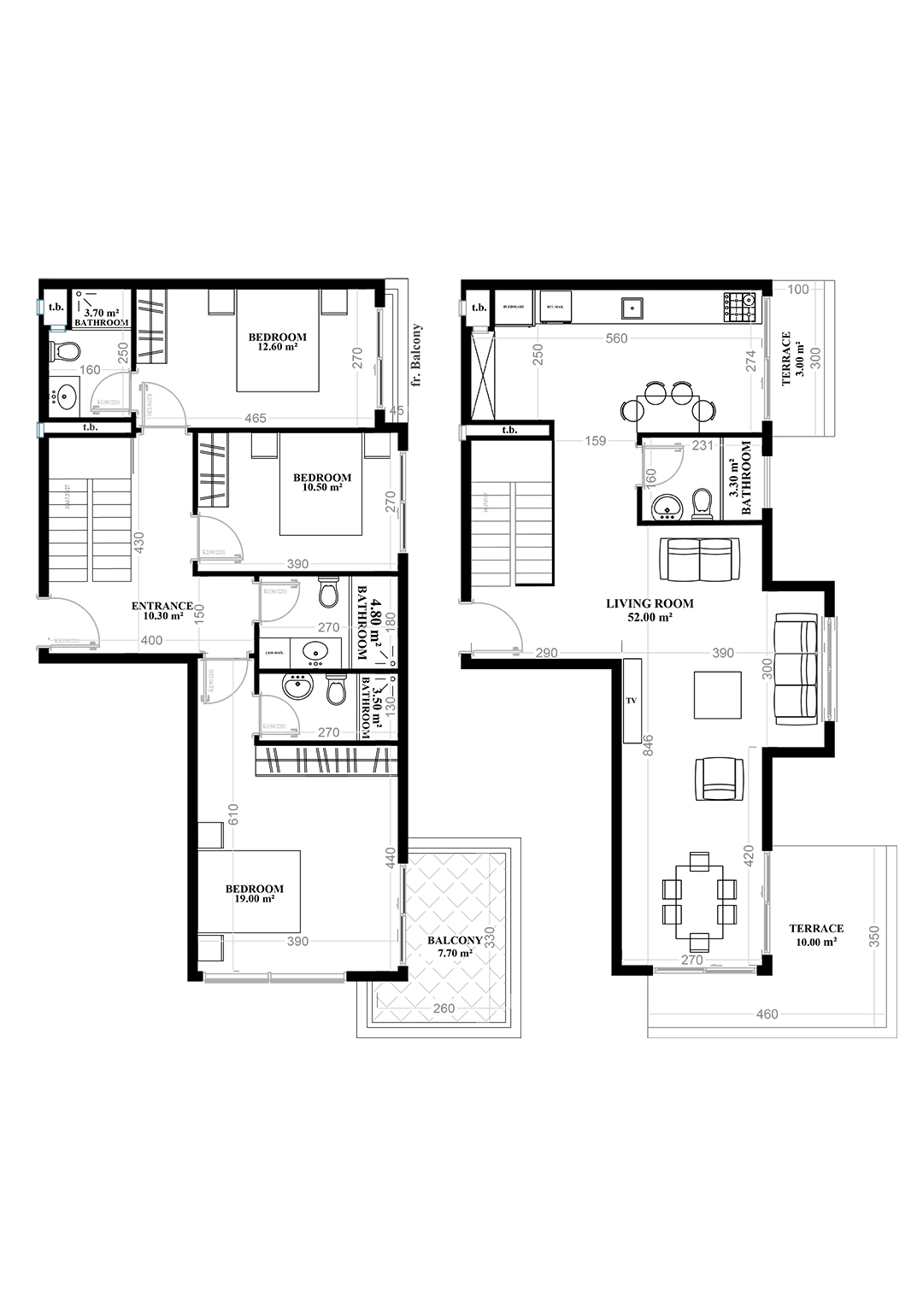 3+1 Duplex for sale in Building B, Yekta Blue V Residence, Mahmultlar, Alanya, Turkey No. 58