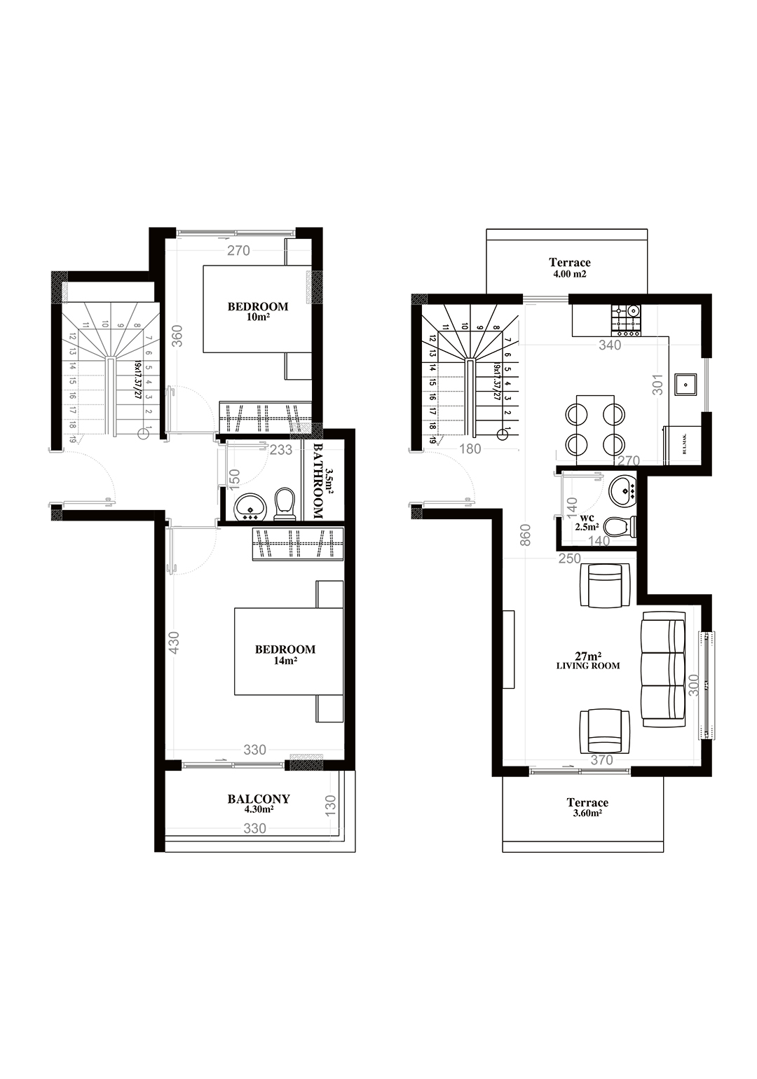 2+1 Duplex for sale in Building C, Yekta Blue V Residence, Mahmultlar, Alanya, Turkey No. 45