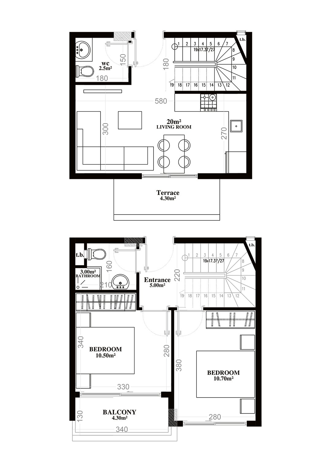 2+1 Duplex for sale in Building C, Yekta Blue V Residence, Mahmultlar, Alanya, Turkey No. 47
