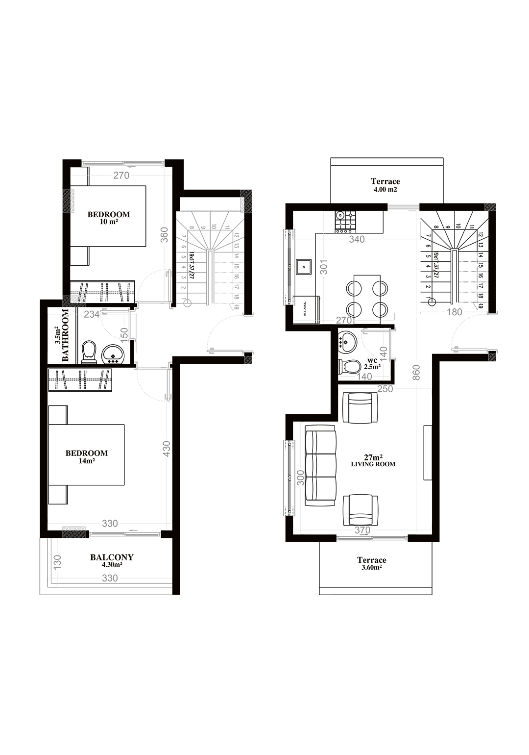 2+1 Duplex for sale in Building C, Yekta Blue V Residence, Mahmultlar, Alanya, Turkey No. 48
