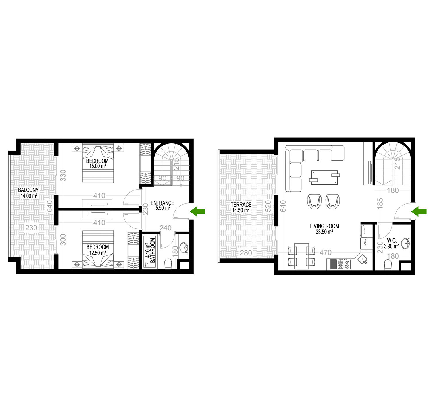 2+1 Duplex for sale in Building D, Yekta Kingdom Premium, Mahmultlar, Alanya, Turkey No. 164