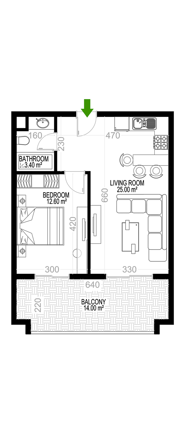 1+1 Apartment for sale in Building D, Yekta Kingdom Premium, Mahmultlar, Alanya, Turkey No. 18