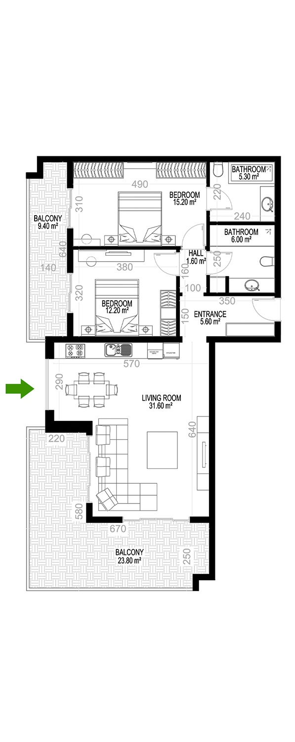 2+1 Apartment for sale in Building D, Yekta Kingdom Premium, Mahmultlar, Alanya, Turkey No. 33