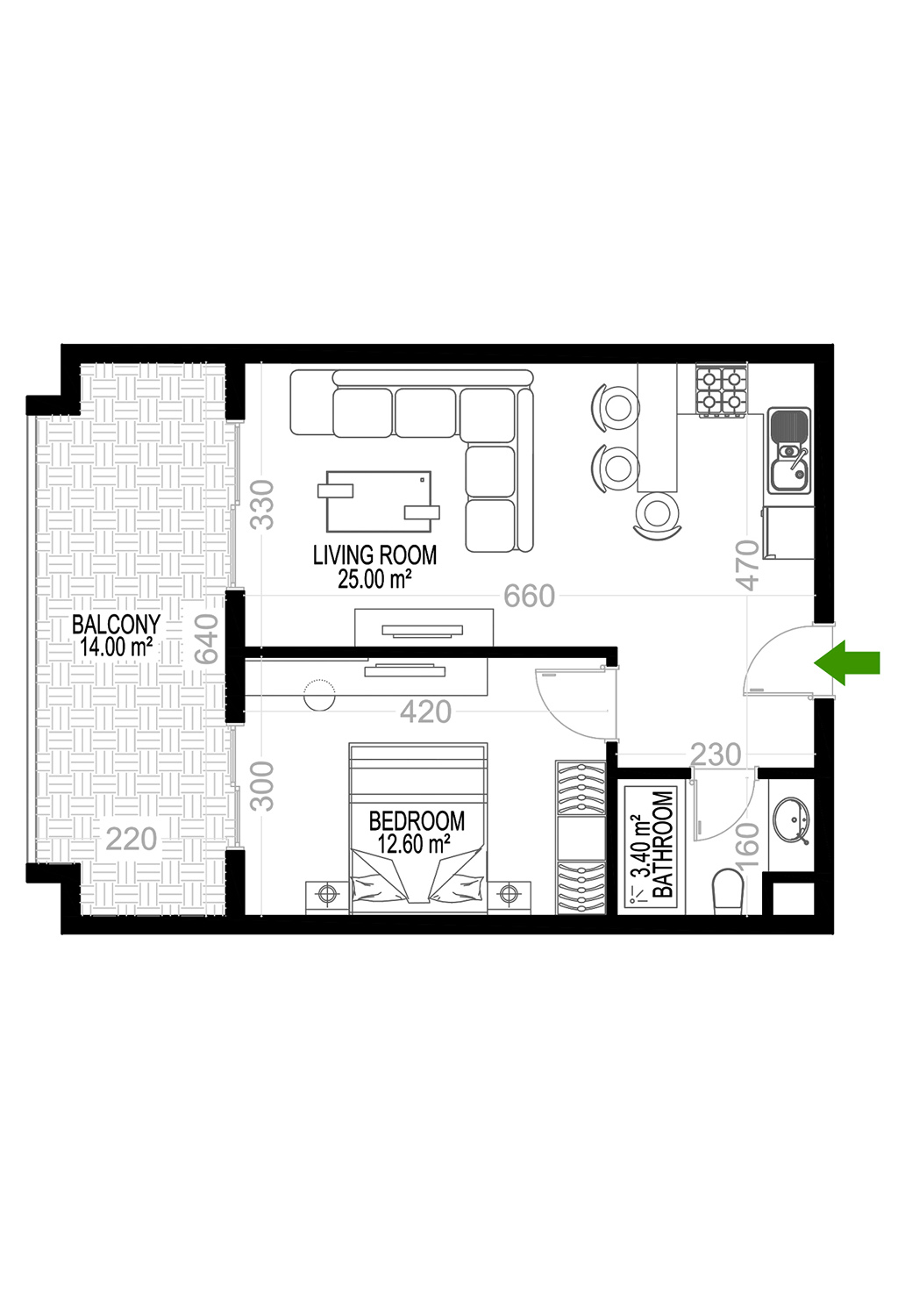 1+1 Apartment for sale in Building D, Yekta Kingdom Premium, Mahmultlar, Alanya, Turkey No. 6