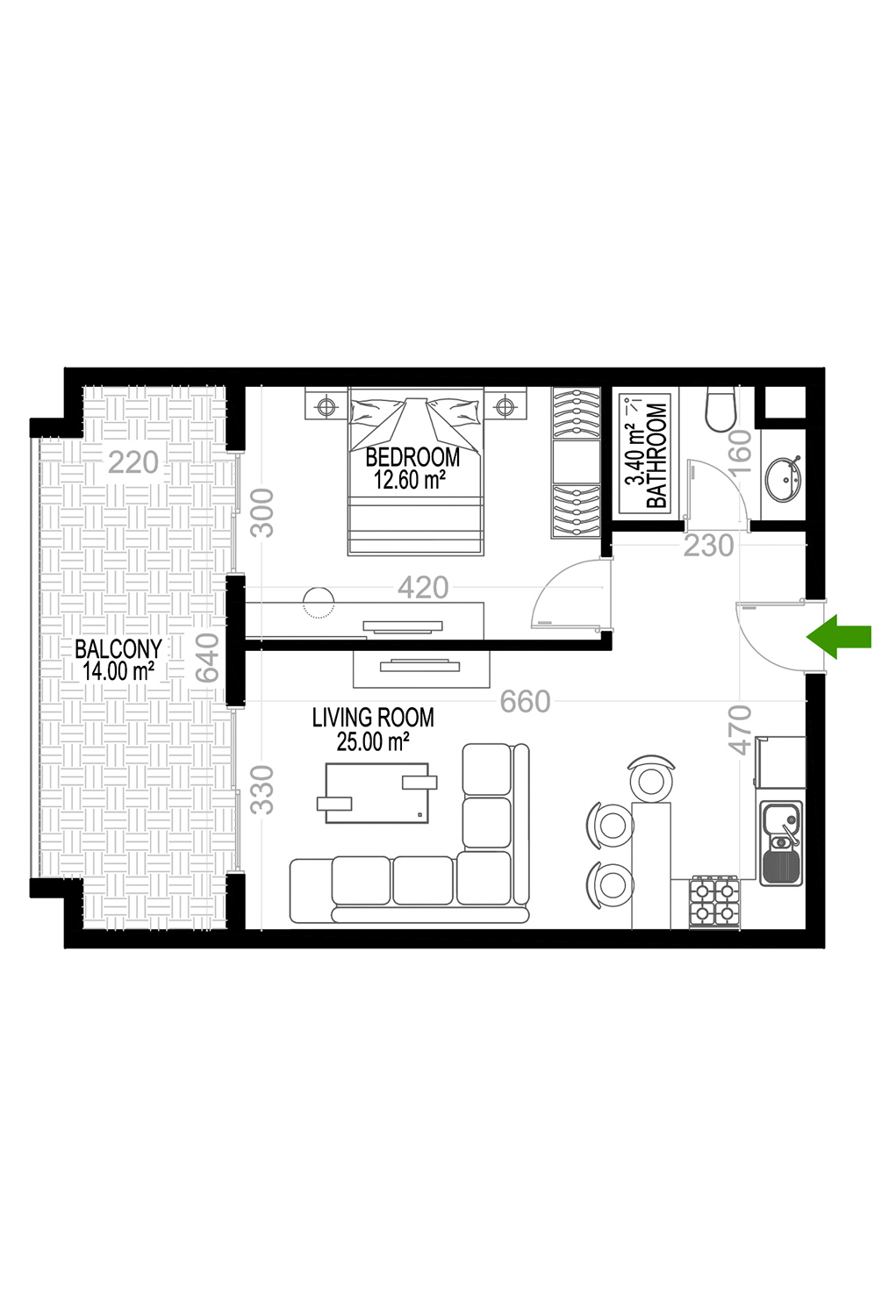 1+1 Apartment for sale in Building D, Yekta Kingdom Premium, Mahmultlar, Alanya, Turkey No. 21