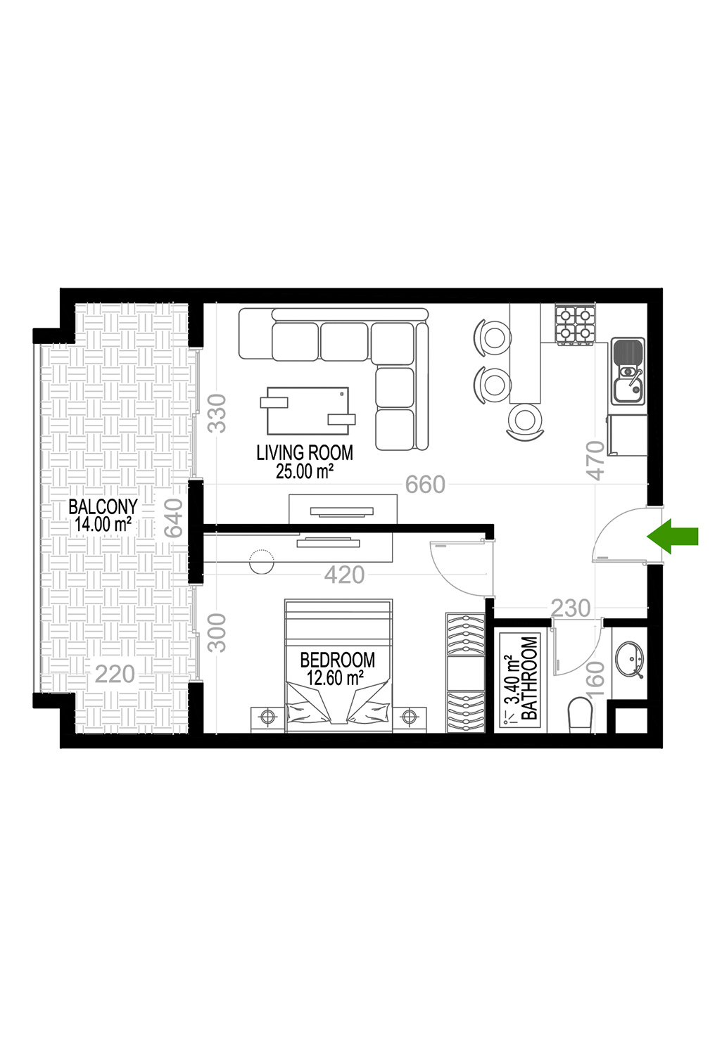 1+1 Apartment for sale in Building D, Yekta Kingdom Premium, Mahmultlar, Alanya, Turkey No. 36