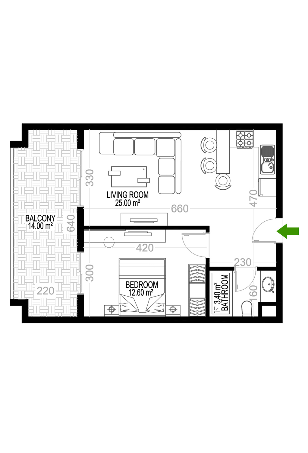 1+1 Apartment for sale in Building D, Yekta Kingdom Premium, Mahmultlar, Alanya, Turkey No. 24