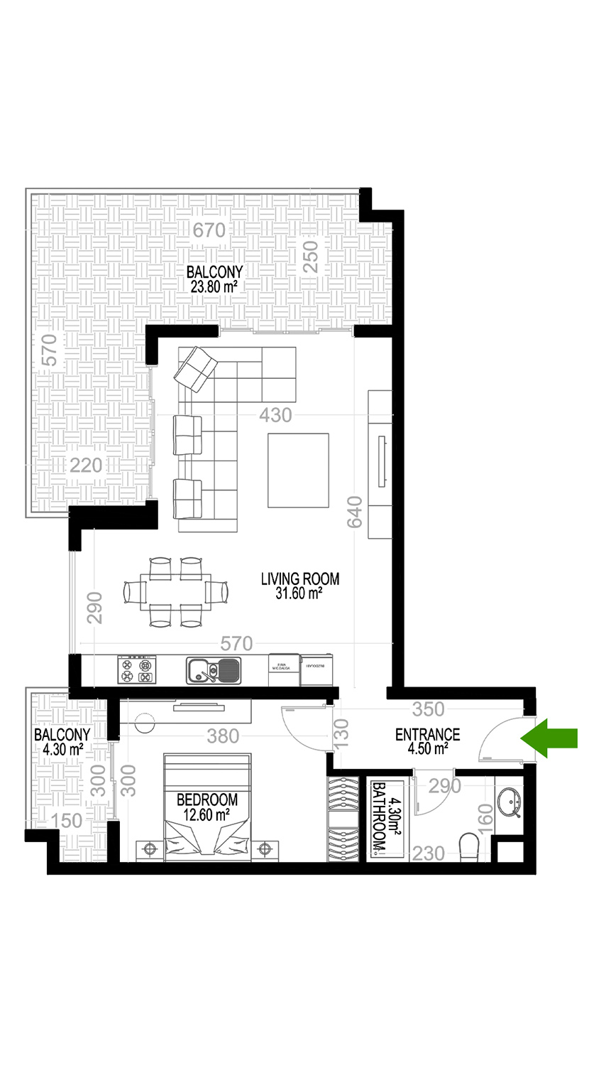 1+1 Apartment for sale in Building D, Yekta Kingdom Premium, Mahmultlar, Alanya, Turkey No. 39