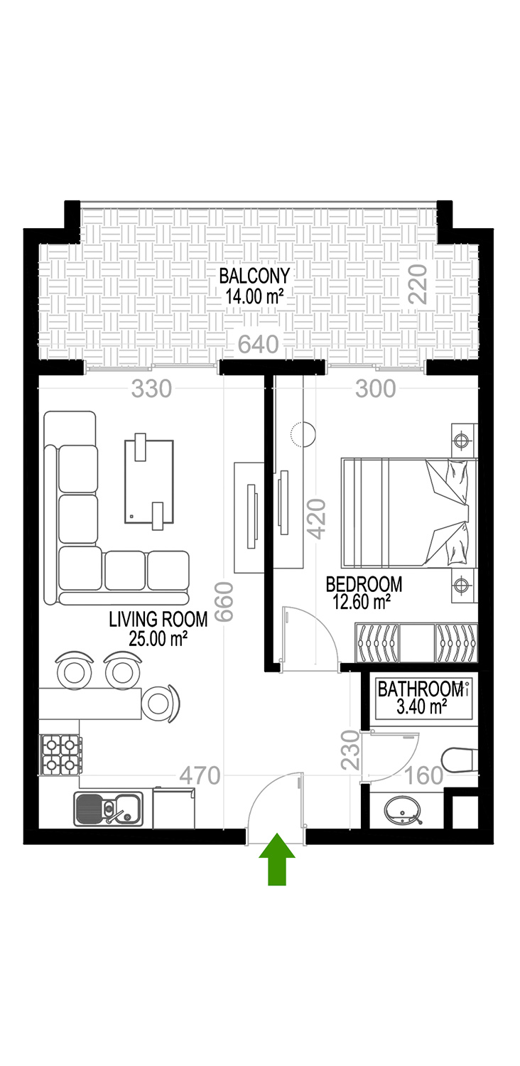 1+1 Apartment for sale in Building D, Yekta Kingdom Premium, Mahmultlar, Alanya, Turkey No. 54