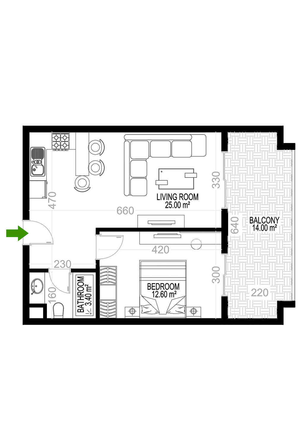 1+1 Apartment for sale in Building D, Yekta Kingdom Premium, Mahmultlar, Alanya, Turkey No. 84