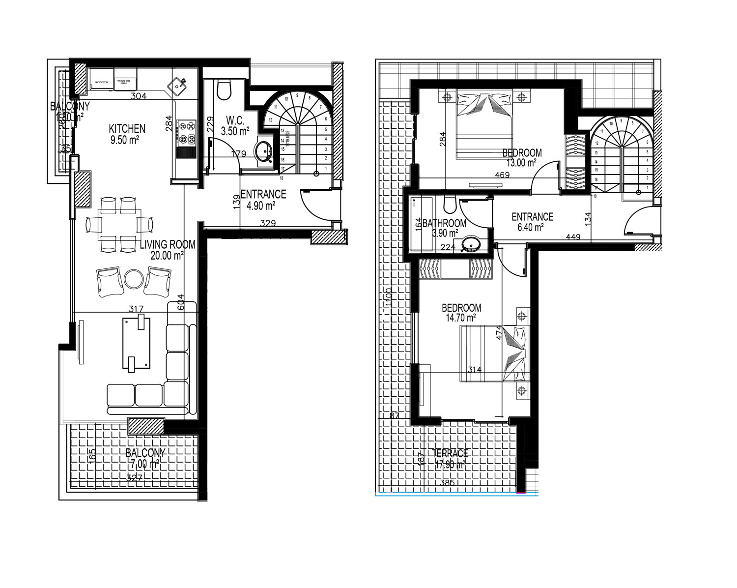 2+1 Duplex for sale in Yekta BLUE III, Mahmultlar, Alanya, Turkey No. 45