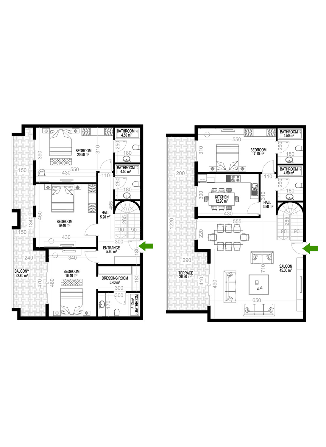 4+1 Duplex for sale in Building E, Yekta Kingdom Premium, Mahmultlar, Alanya, Turkey No. 117