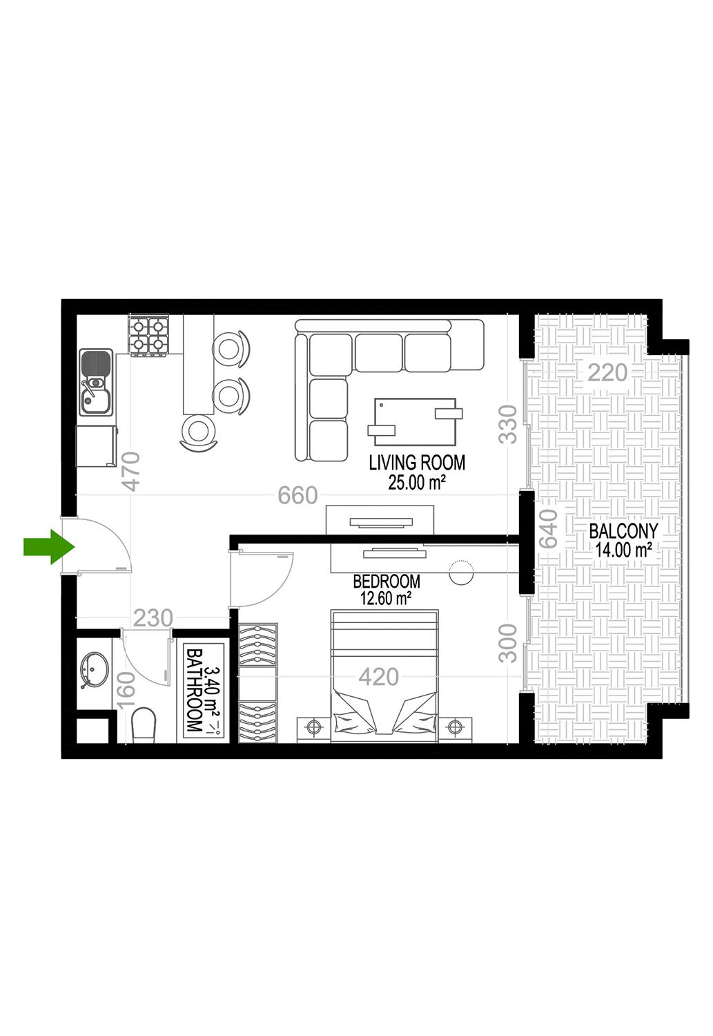 1+1 Apartment for sale in Building E, Yekta Kingdom Premium, Mahmultlar, Alanya, Turkey No. 21