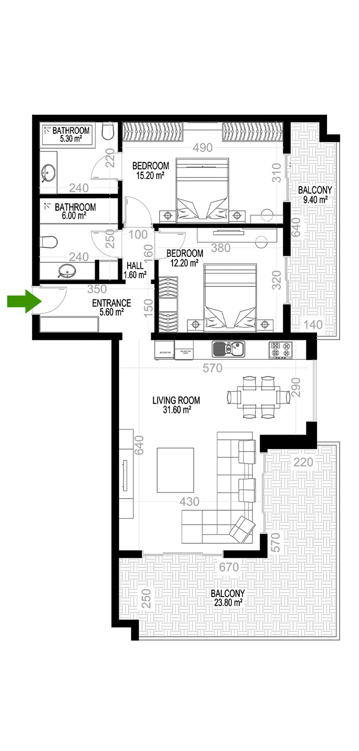 2+1 Apartment for sale in Building E, Yekta Kingdom Premium, Mahmultlar, Alanya, Turkey No. 42