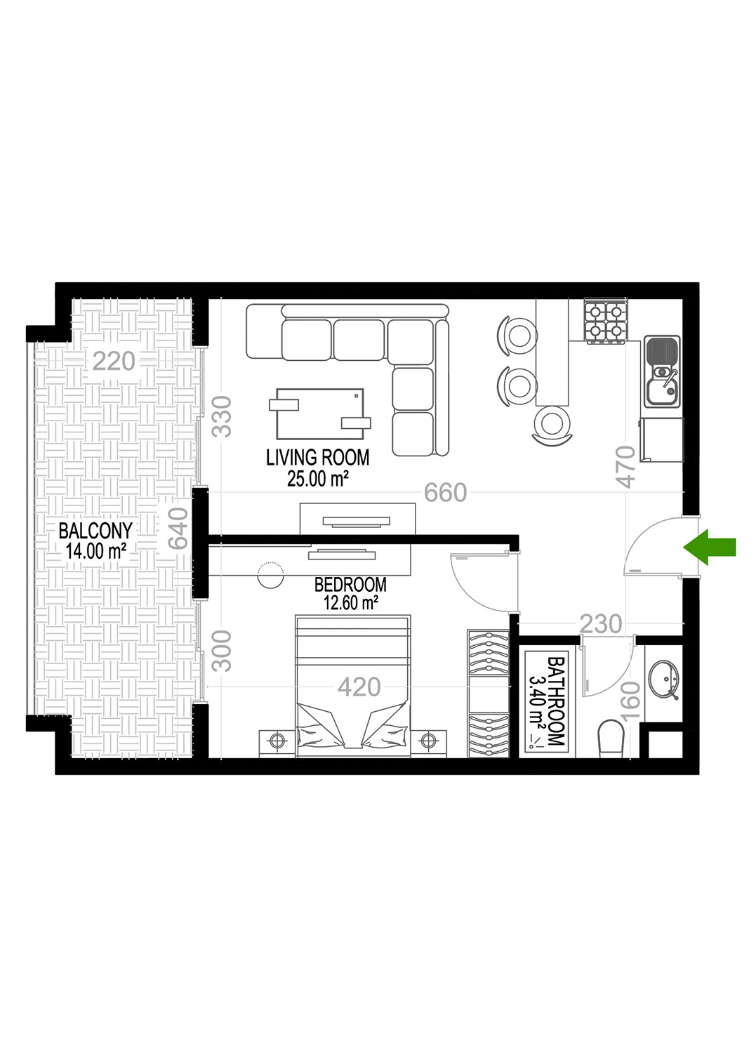 1+1 Apartment for sale in Building E, Yekta Kingdom Premium, Mahmultlar, Alanya, Turkey No. 5