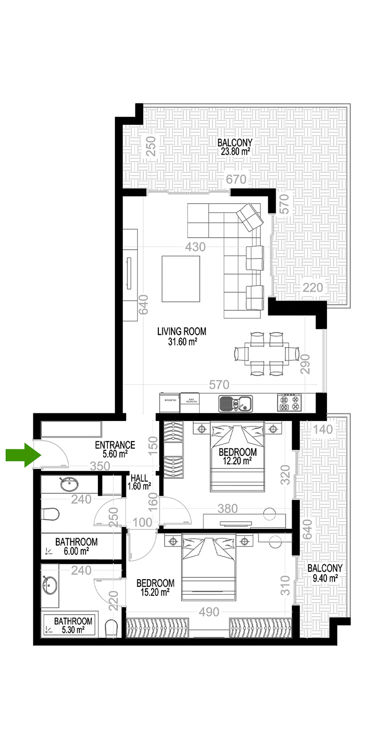2+1 Apartment for sale in Building E, Yekta Kingdom Premium, Mahmultlar, Alanya, Turkey No. 19