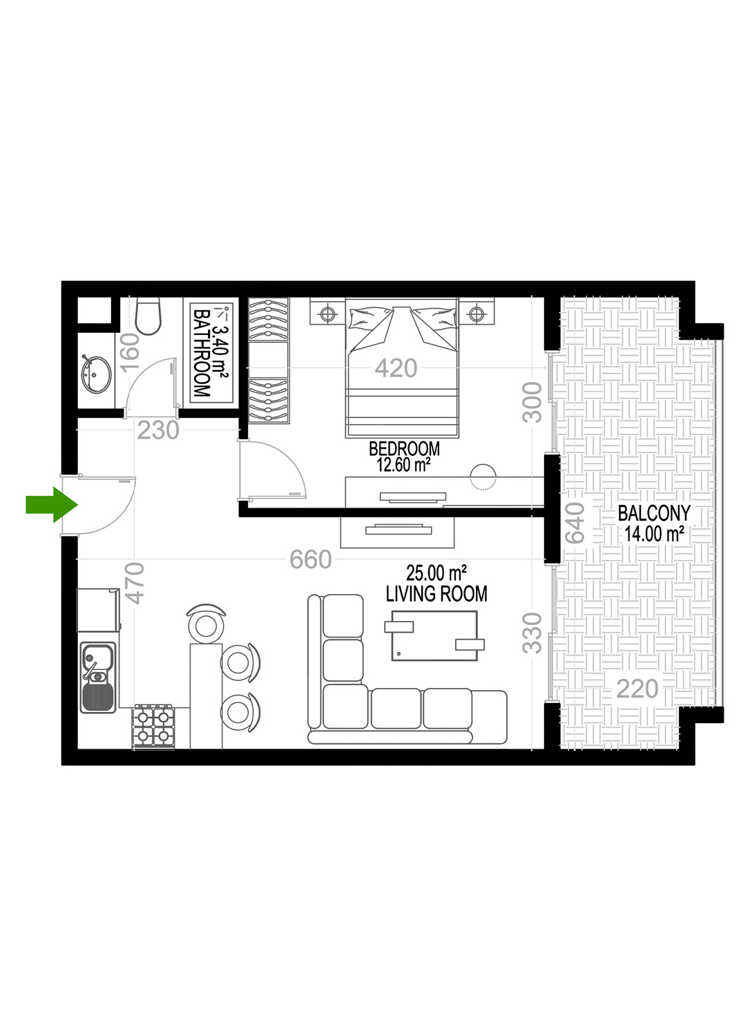 1+1 Apartment for sale in Building E, Yekta Kingdom Premium, Mahmultlar, Alanya, Turkey No. 40