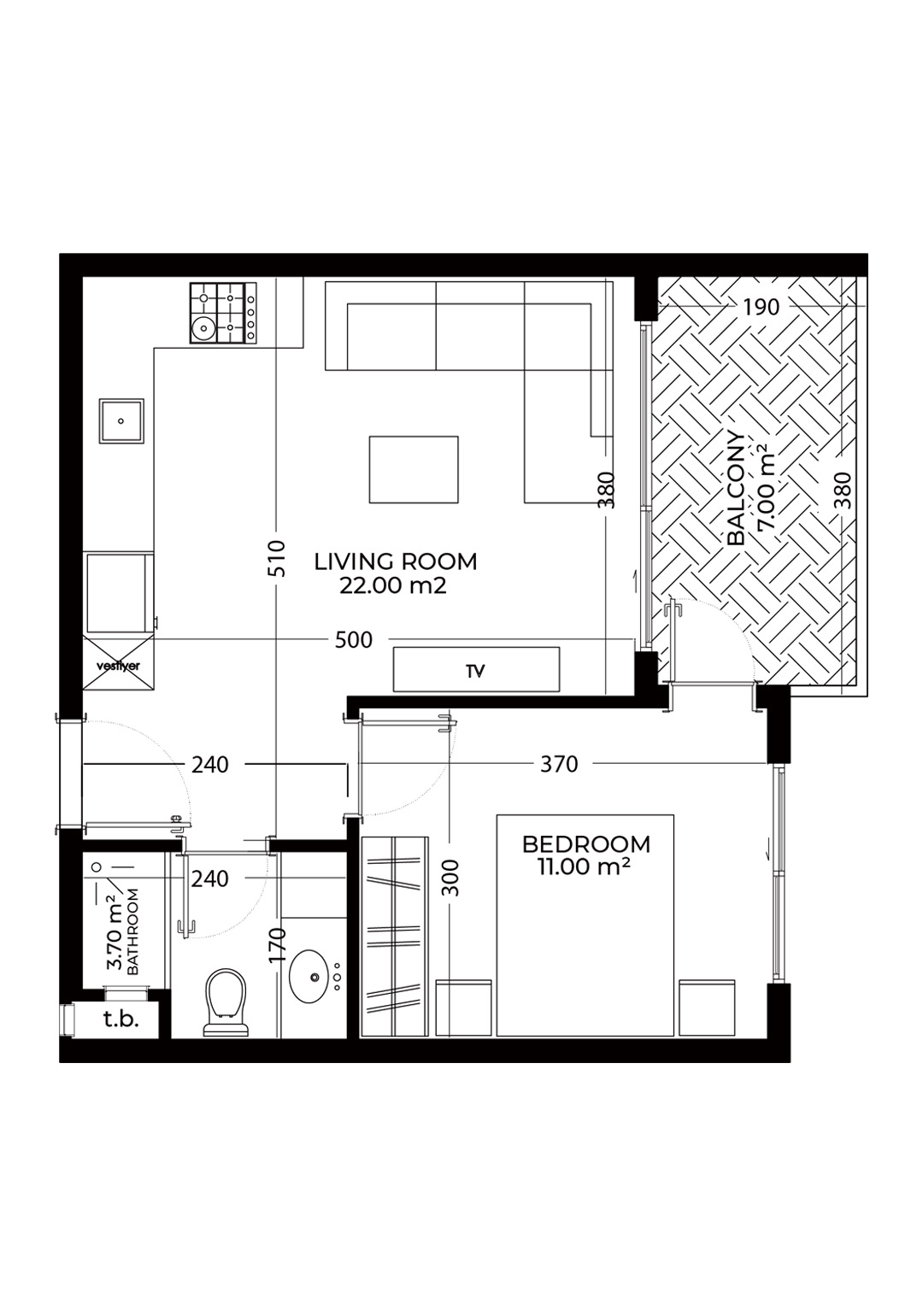 1+1 Apartment for sale in Yekta Royal Club Residence, Alanya, Turkey No. 2