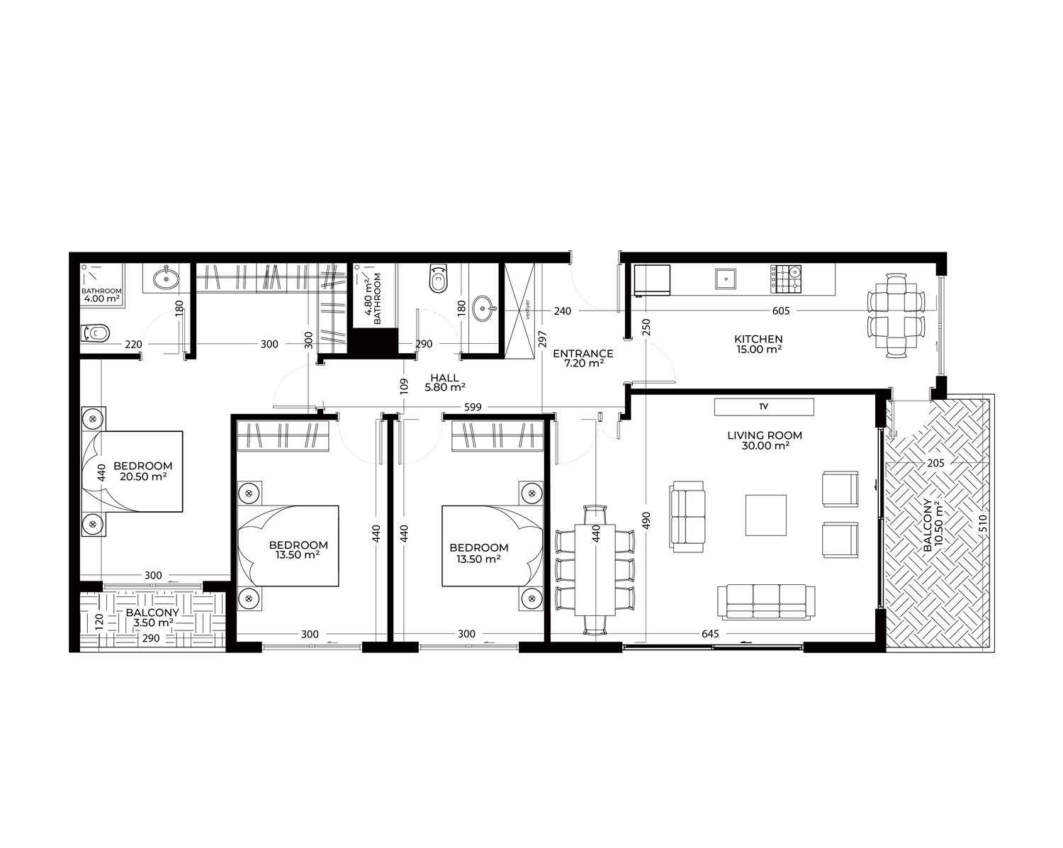 3+1 Apartment for sale in Yekta Royal Club Residence, Alanya, Turkey No. 4