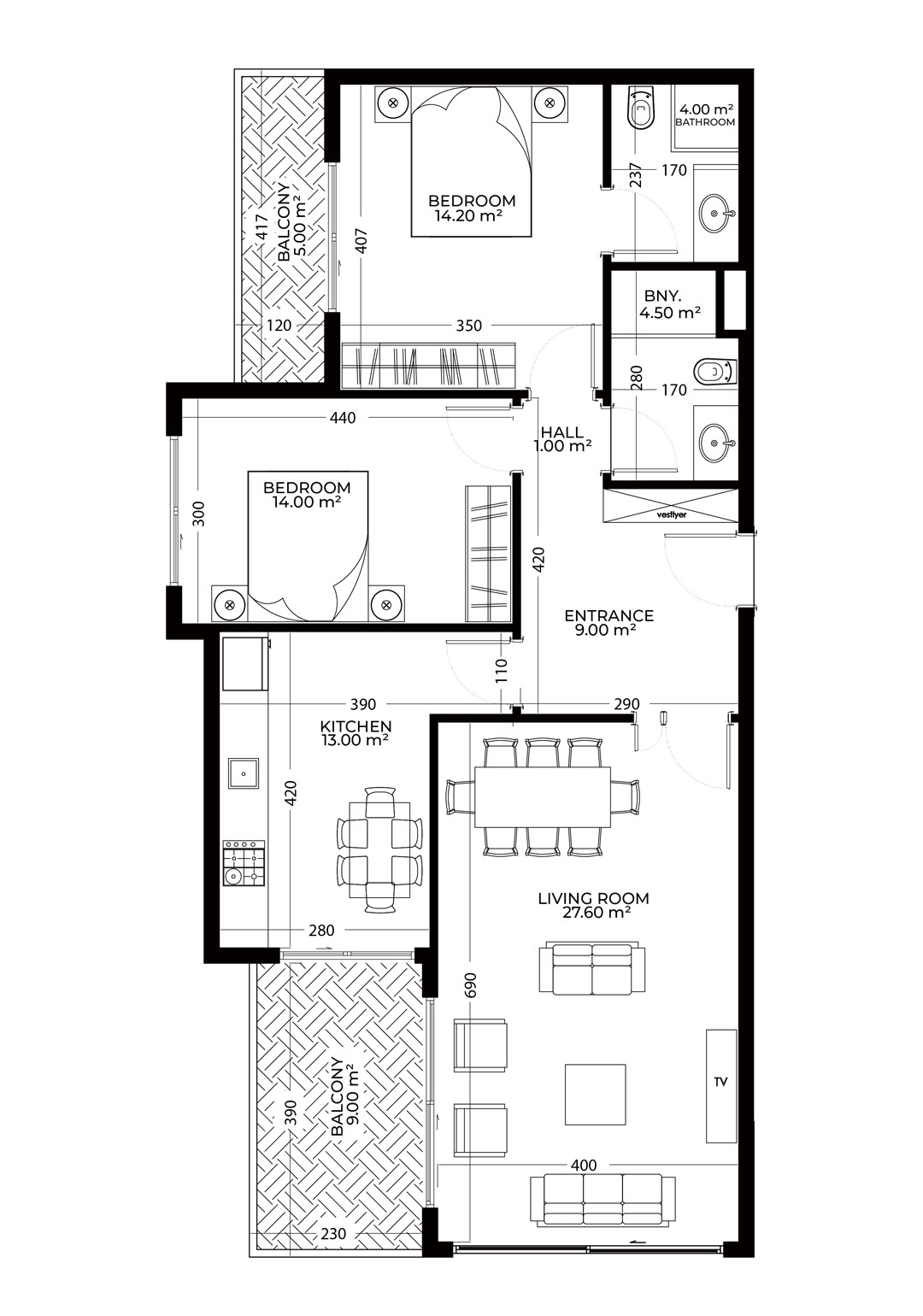 2+1 Apartment for sale in Yekta Royal Club Residence, Alanya, Turkey No. 5