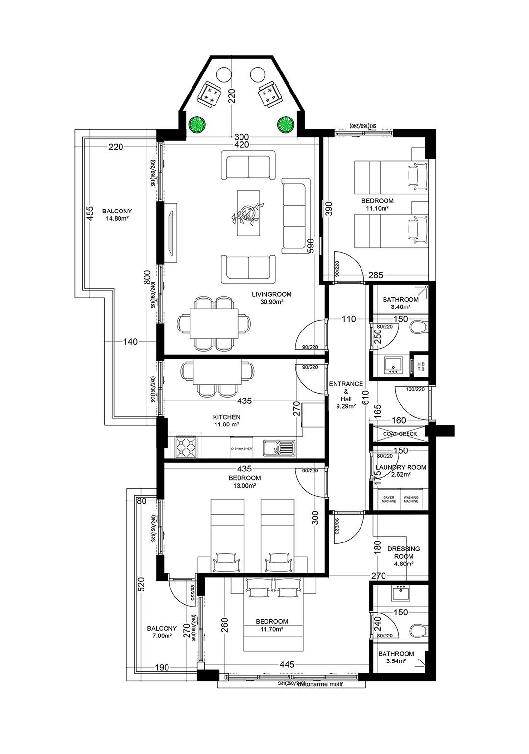 3+1 Apartment for sale in Building A, Yekta Golden Valley, Oba, Alanya, Turkey No. 2