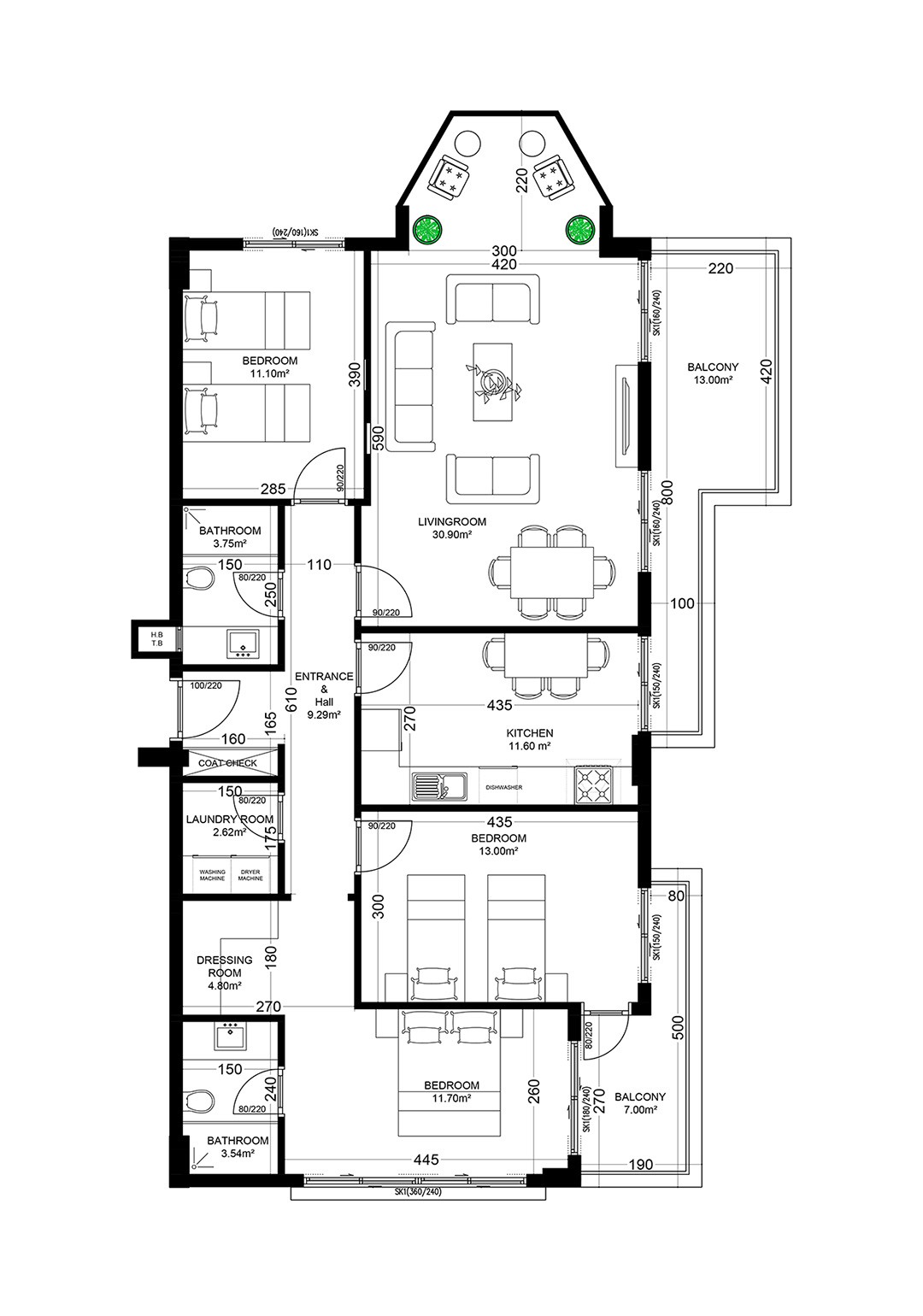3+1 Apartment for sale in Building A, Yekta Golden Valley, Oba, Alanya, Turkey No. 5