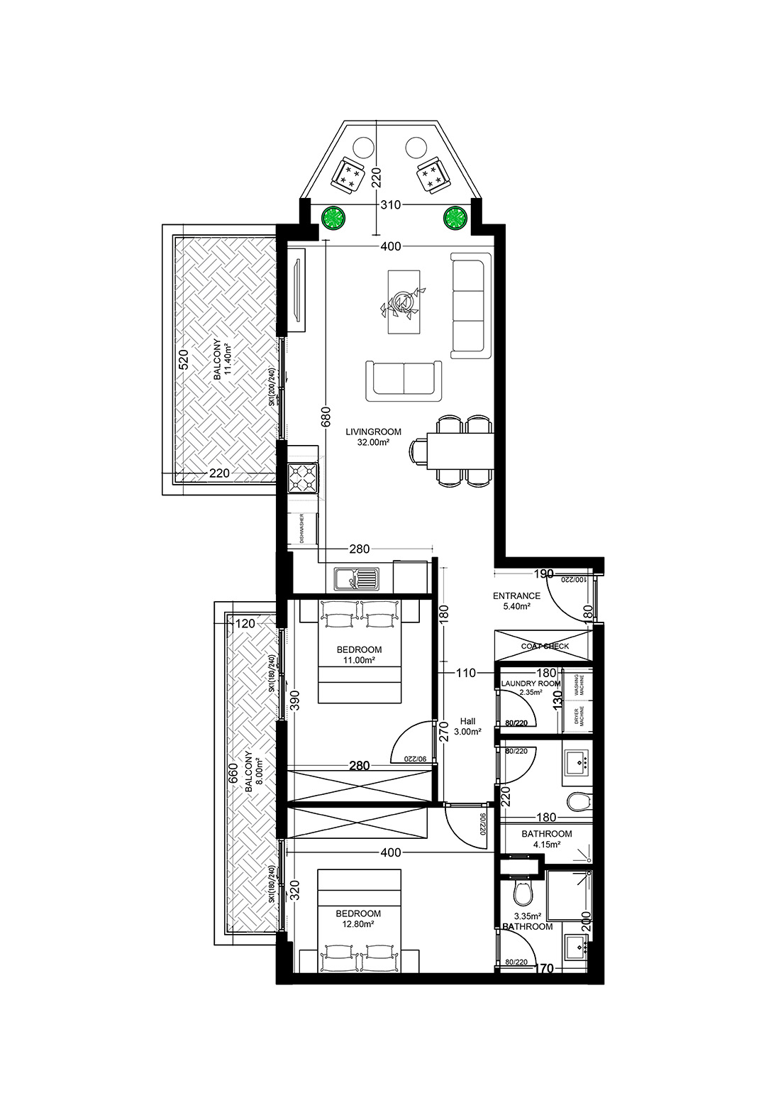 2+1 Apartment for sale in Building C, Yekta Golden Valley, Oba, Alanya, Turkey No. 2