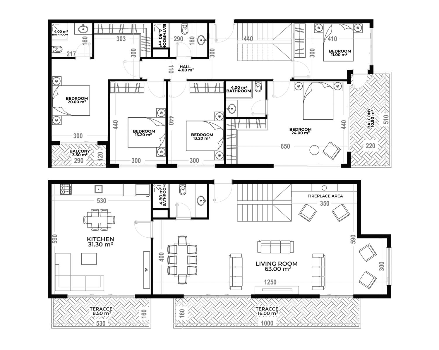 5+1 Duplex for sale in Yekta Royal Club Residence, Alanya, Turkey No. 44