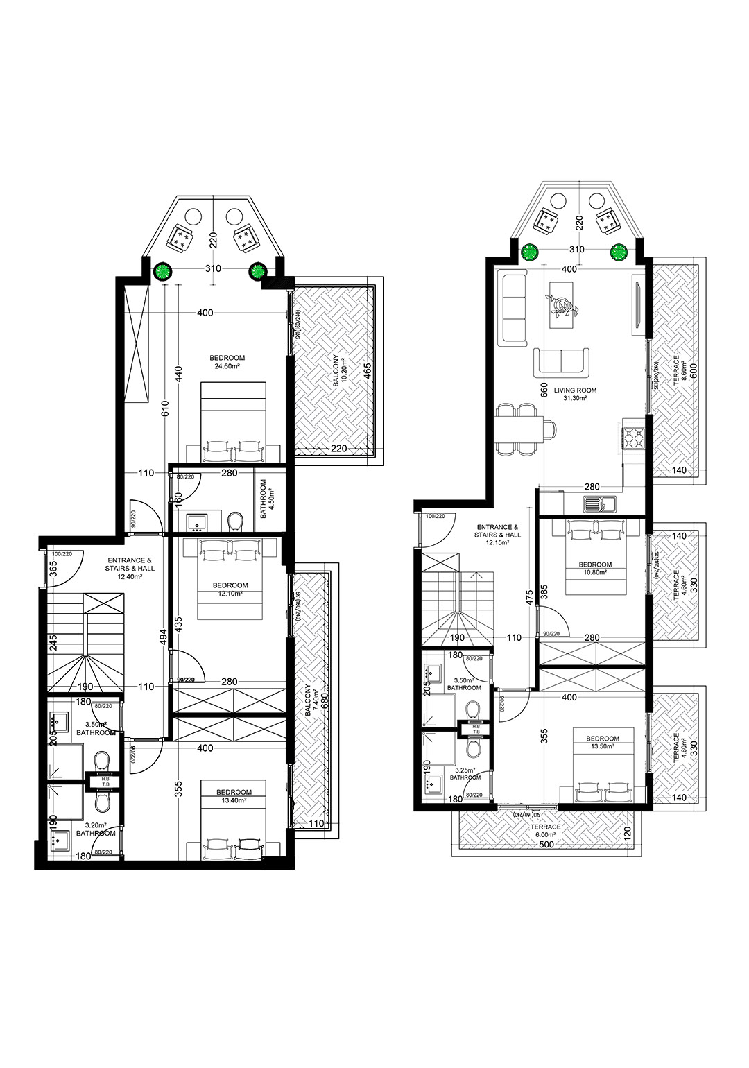 4+1 Duplex for sale in Building D, Yekta Golden Valley, Oba, Alanya, Turkey No. 31
