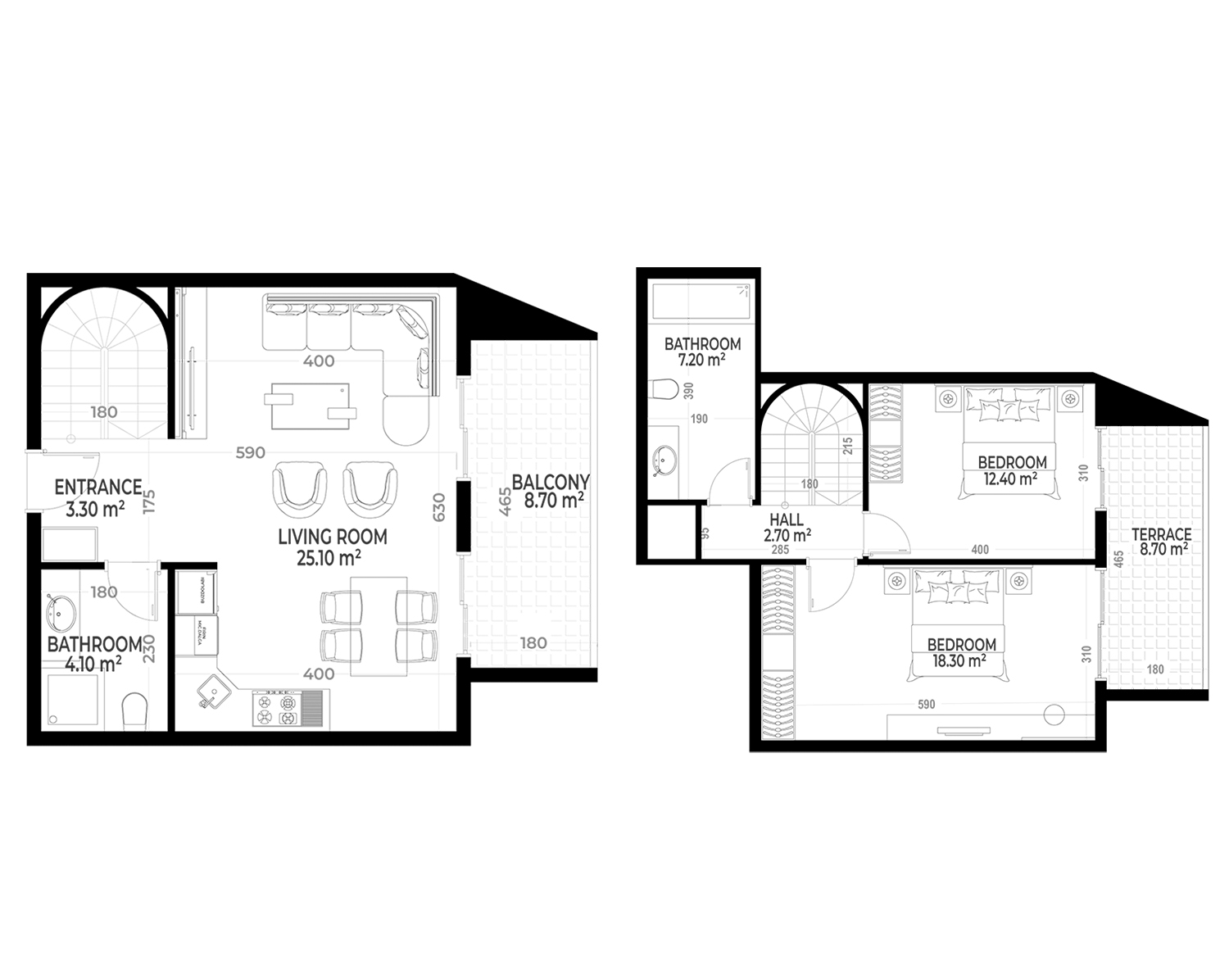 2+1 Duplex for sale in Yekta Sunrise Residence , Gazipasa, Turkey No. 84