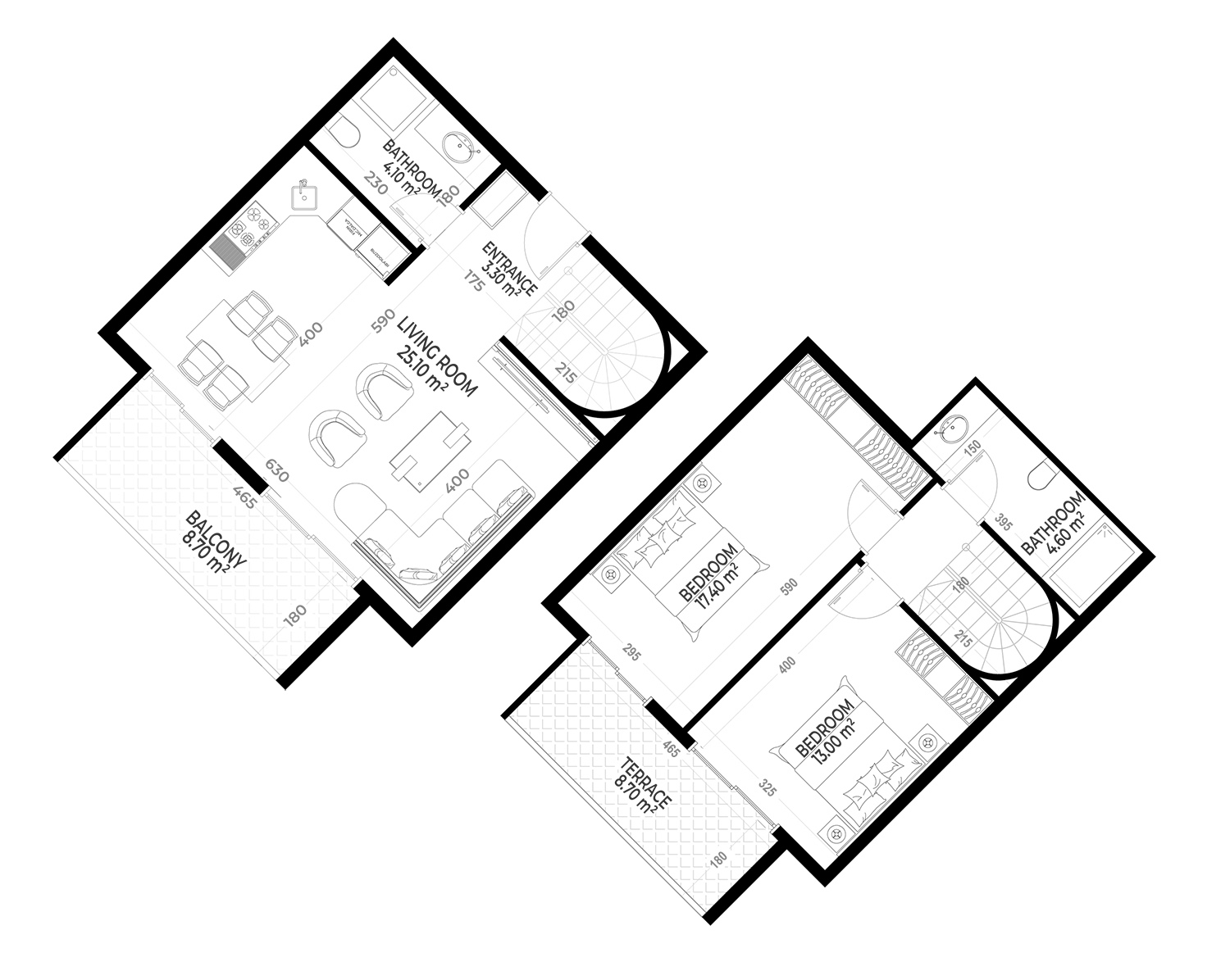 2+1 Duplex for sale in Yekta Sunrise Residence , Gazipasa, Turkey No. 89