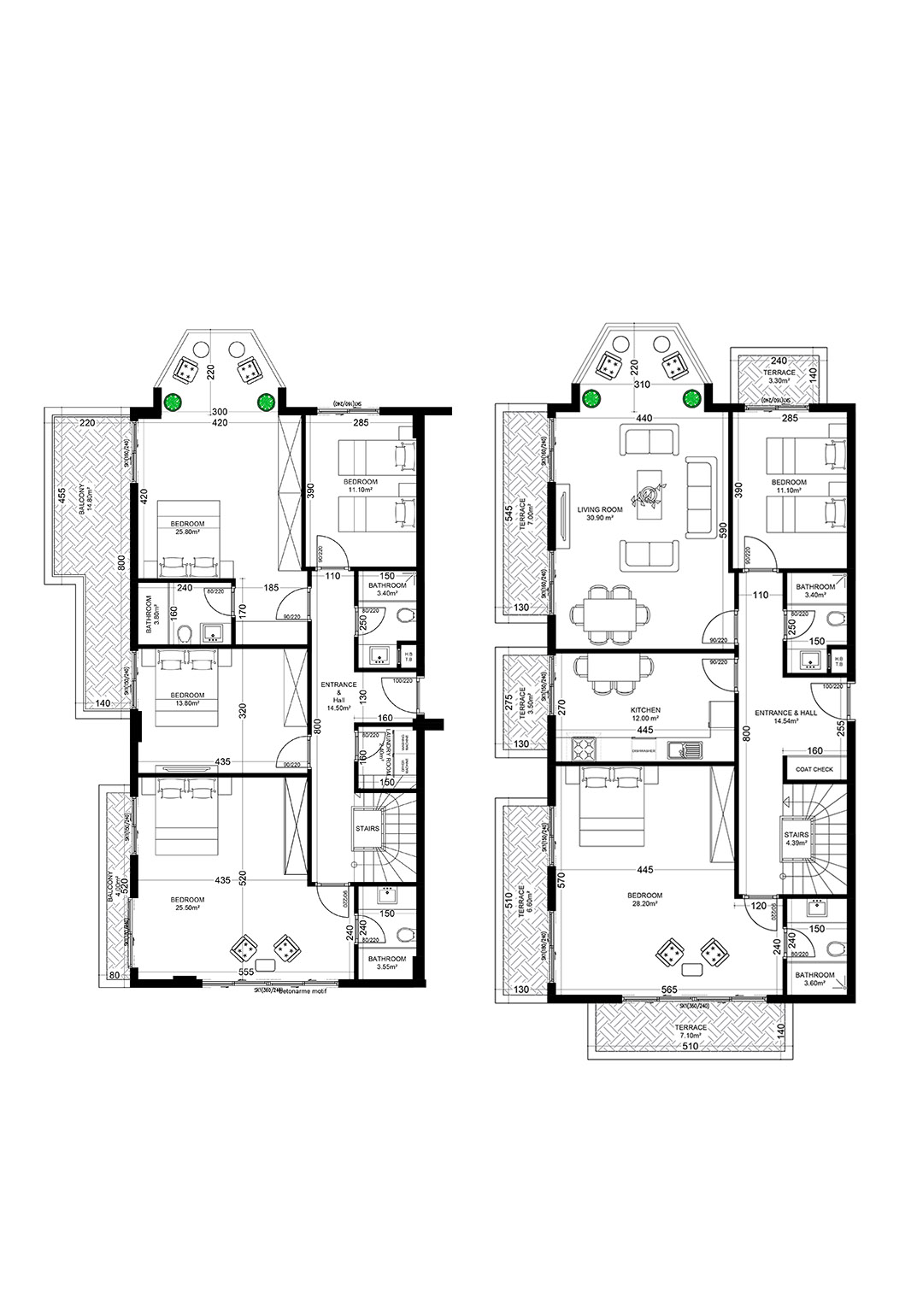 6+2 Duplex for sale in Building A, Yekta Golden Valley, Oba, Alanya, Turkey No. 20