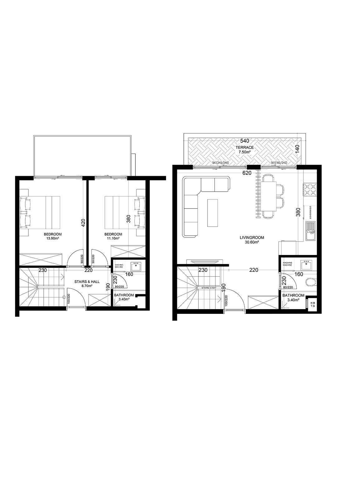 2+1 Duplex for sale in Building A, Yekta Golden Valley, Oba, Alanya, Turkey No. 21
