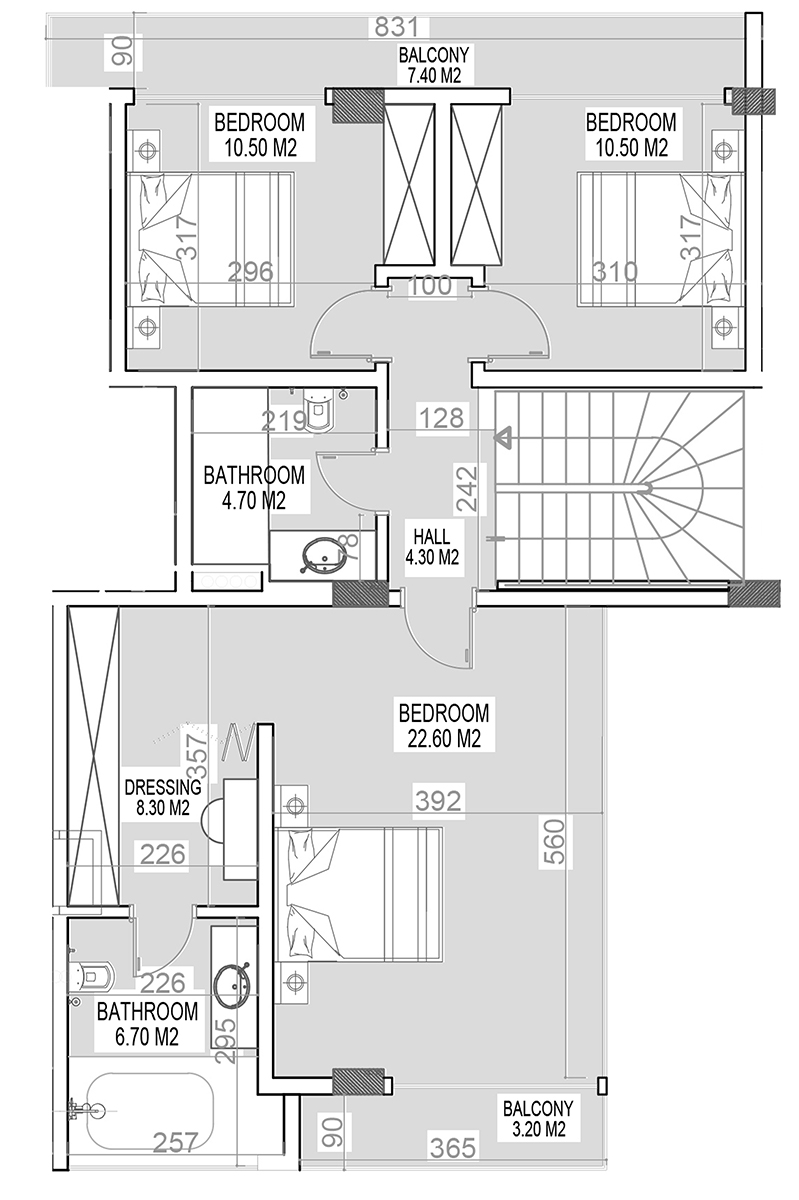 4+1 Apartment for sale in Yekta Kingdom Premium Villas, Mahmultlar, Alanya, Turkey No. F2