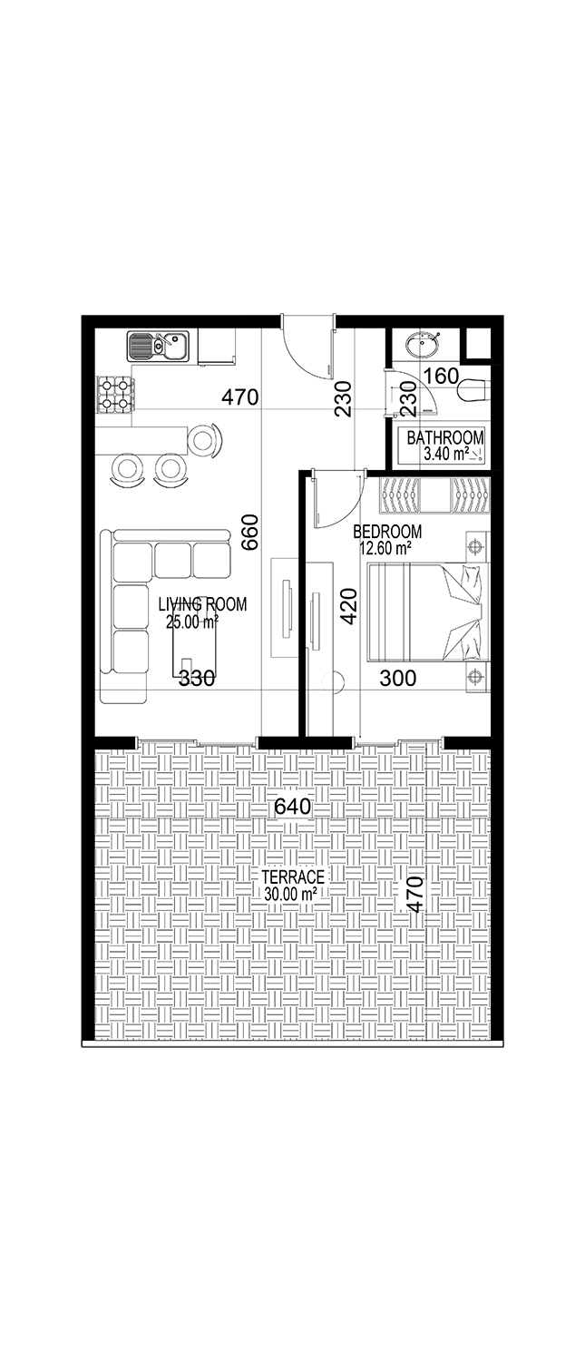 1+1 Apartment for sale in Building C, Yekta Kingdom Premium, Mahmultlar, Alanya, Turkey No. 178
