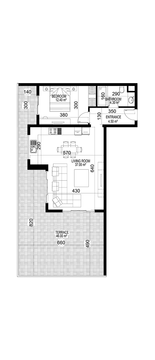 1+1 Apartment for sale in Building C, Yekta Kingdom Premium, Mahmultlar, Alanya, Turkey No. 179