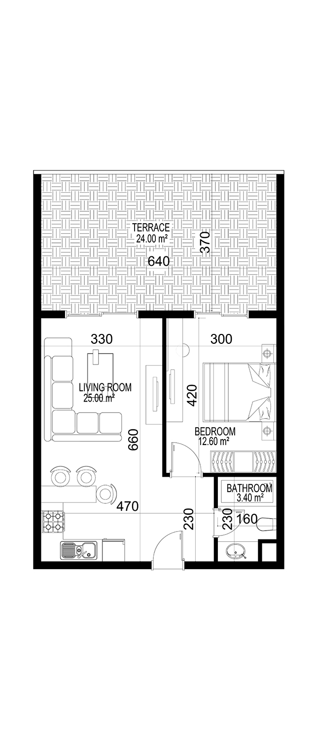 1+1 Apartment for sale in Building C, Yekta Kingdom Premium, Mahmultlar, Alanya, Turkey No. 170