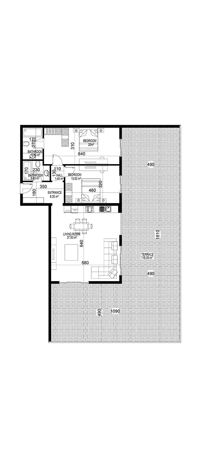 2+1 Apartment for sale in Building C, Yekta Kingdom Premium, Mahmultlar, Alanya, Turkey No. 177