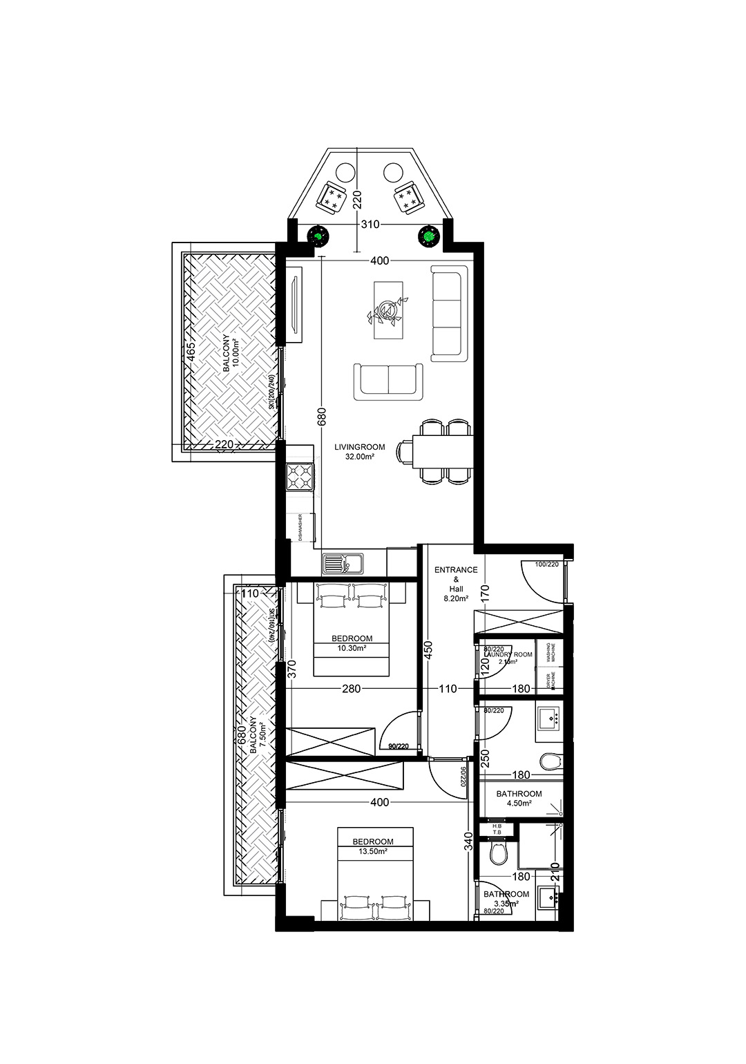 2+1 Apartment for sale in Building D, Yekta Golden Valley, Oba, Alanya, Turkey No. 18